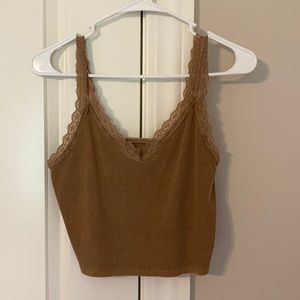American Eagle tan crop top
